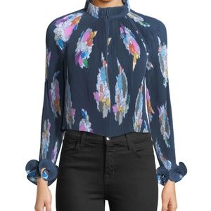 Tibi Camellia Pleated Top, Size M